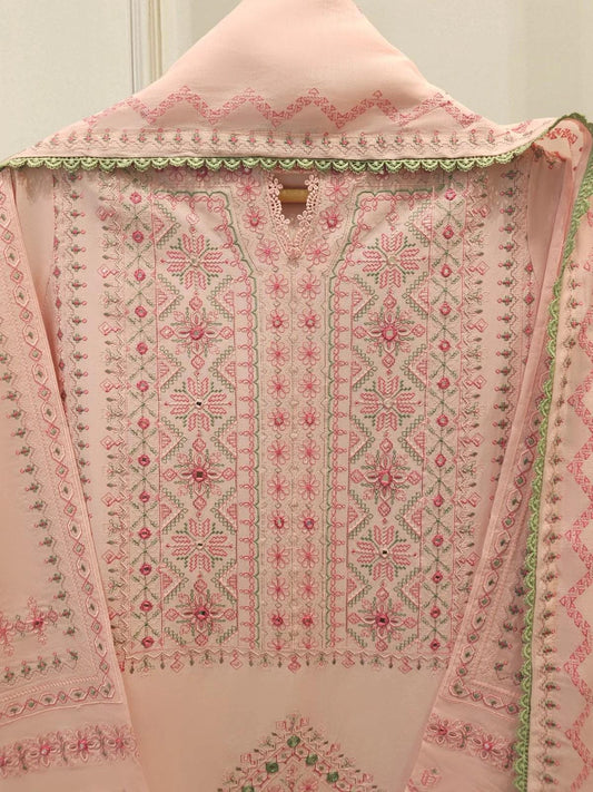 Agha Noor 2 Piece Heavily Embroidered Lawn Suit