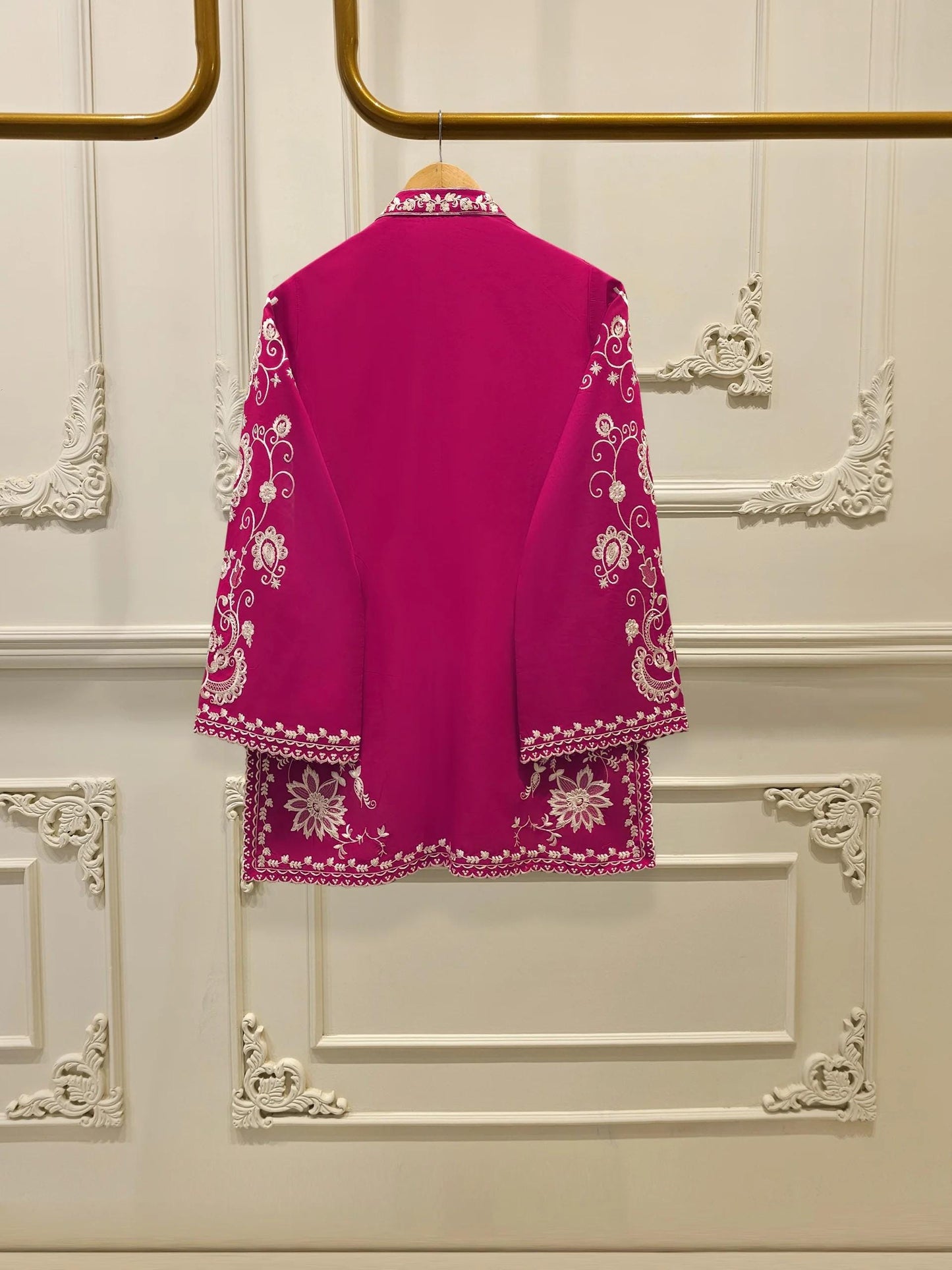 Agha Noor 3 piece - Embroidered Lawn Suit - Hot Pink
