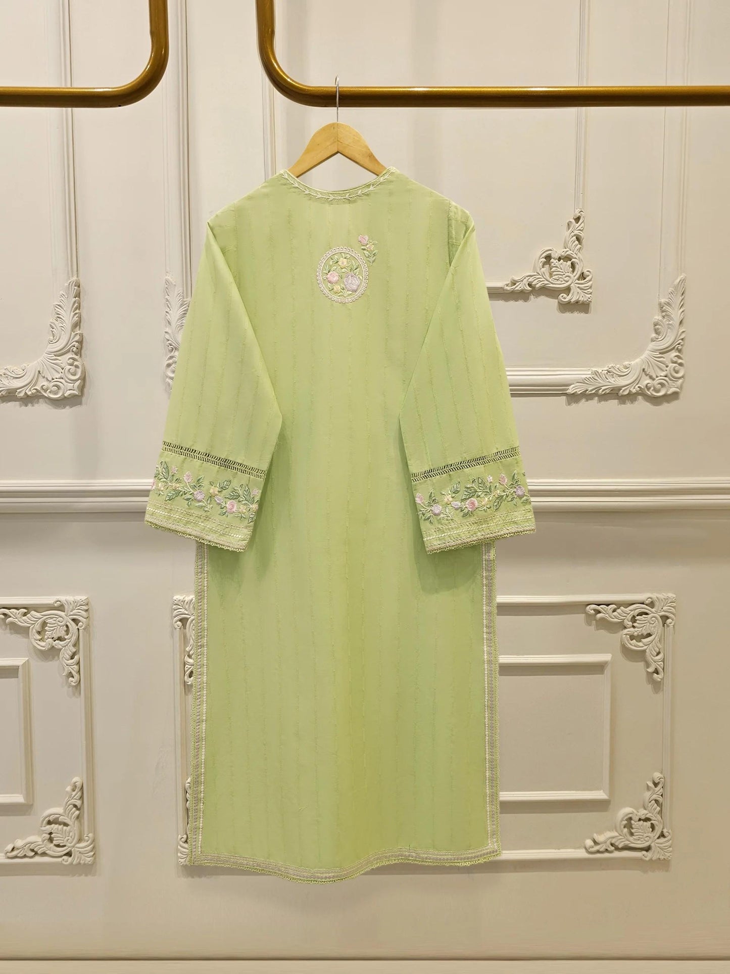 Agha Noor 2 piece - Pure Embroidered Lawn Suit - Pista Green