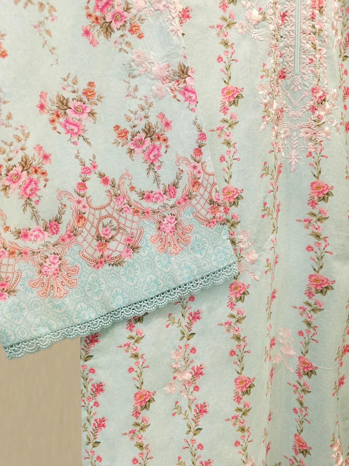 Aghanoor 2 piece - Embroidered Lawn Suit - Chiffon Dupatta