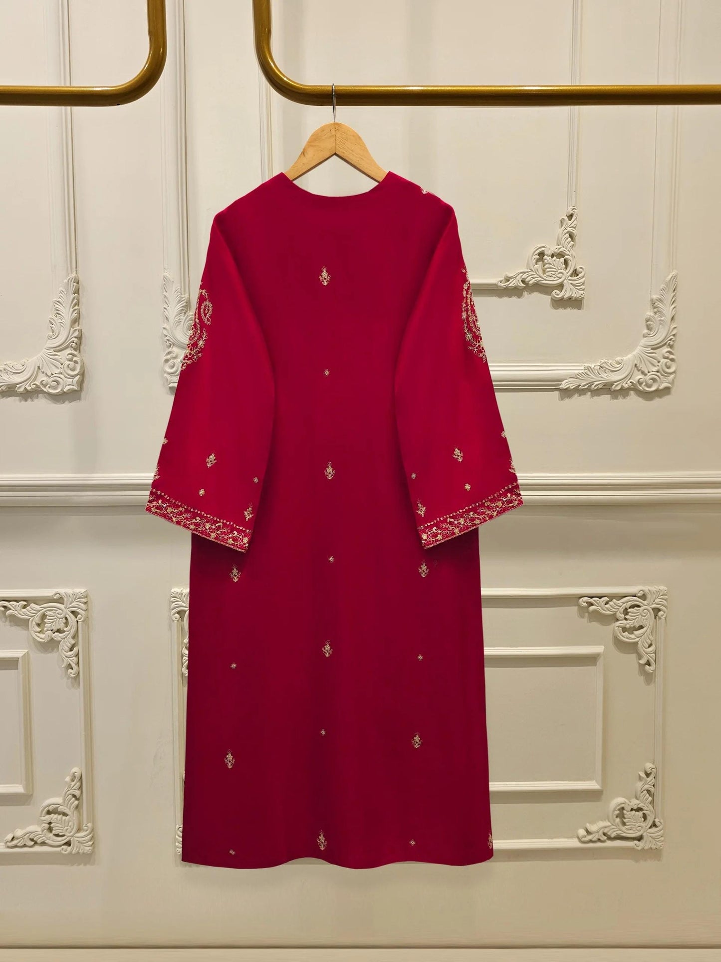 Agha Noor 2 Piece Pure Silk  Embroidered Suit - Raw Silk Pants