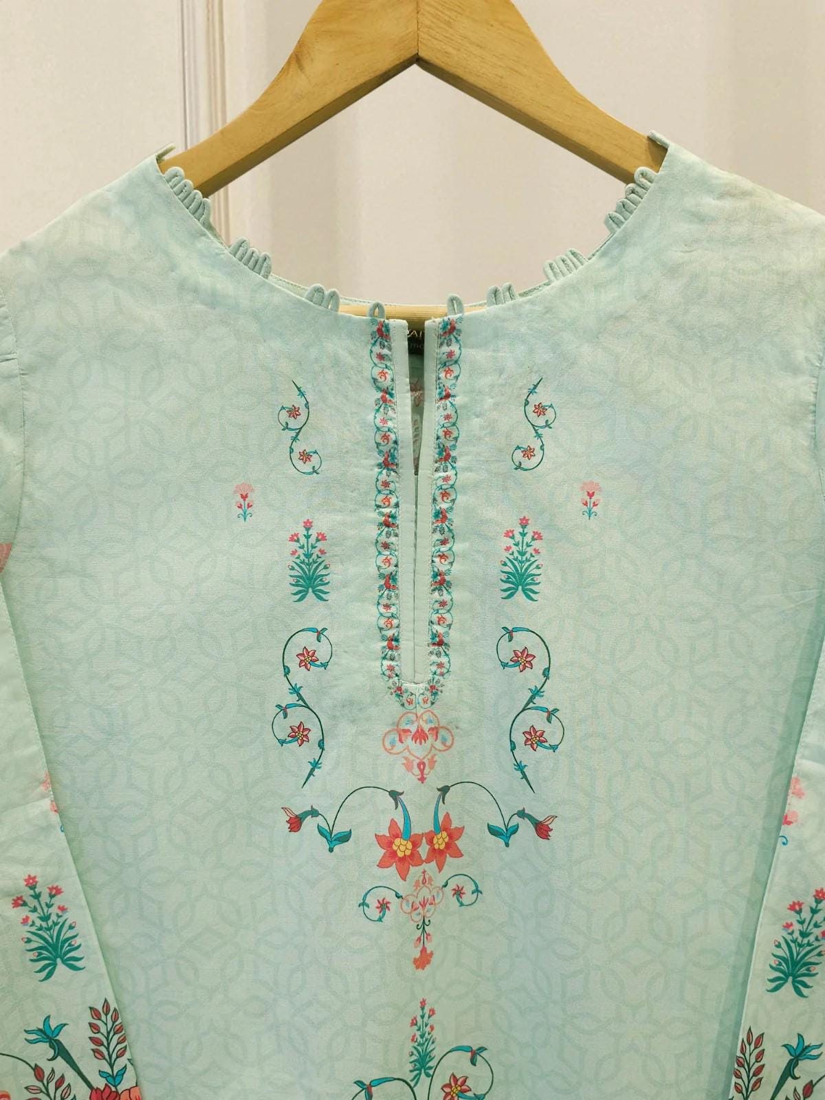 Printed Lawn Co-ord Set - Aghanoor - Ferozi Blue (M, L)