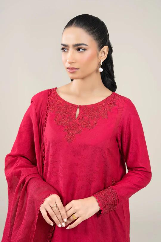 Maria.B - 3 Pc Embroidered Suit - Viscose