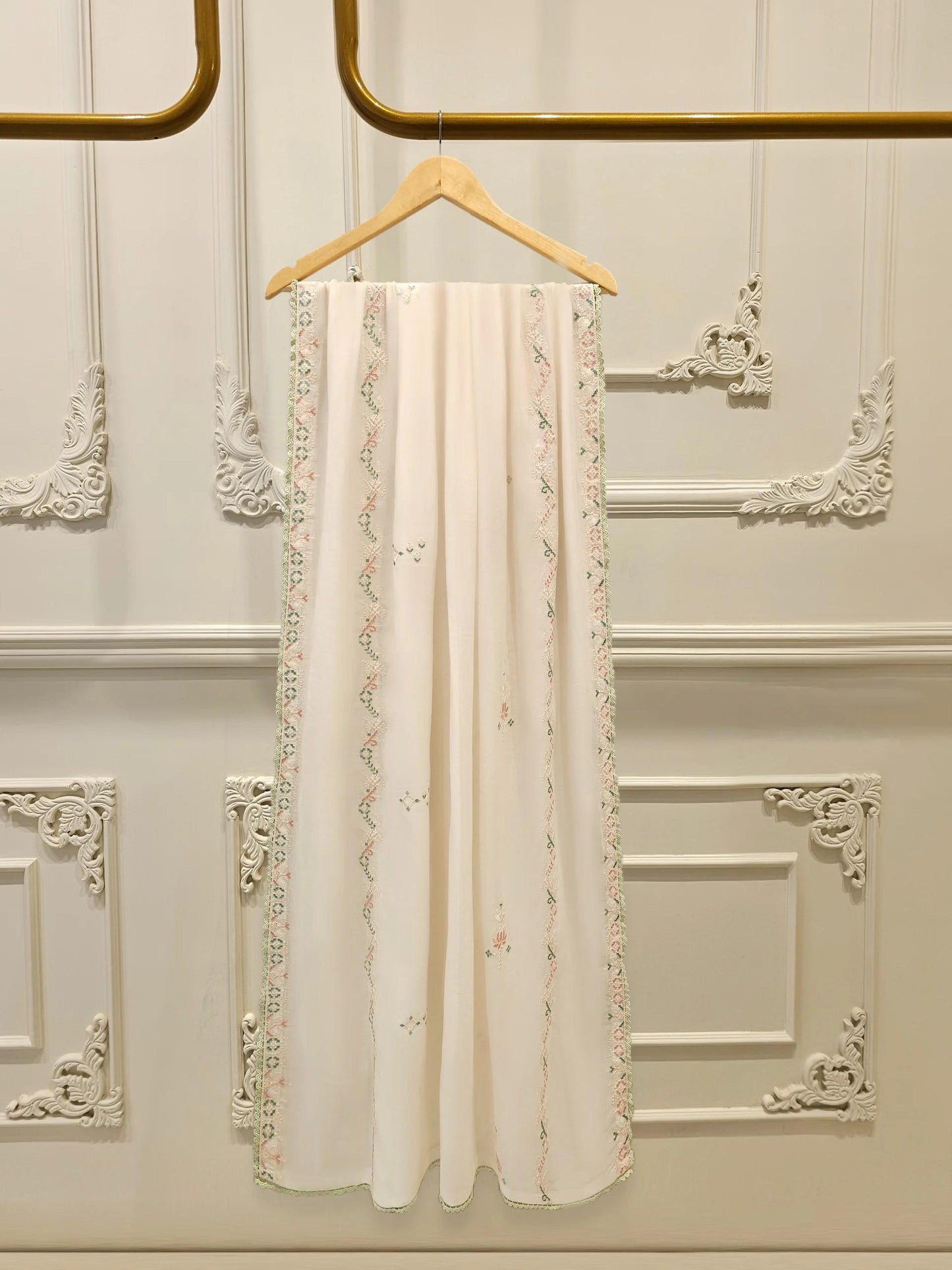 Agha Noor 2 piece - Embroidered Jacquard Suit - Off White