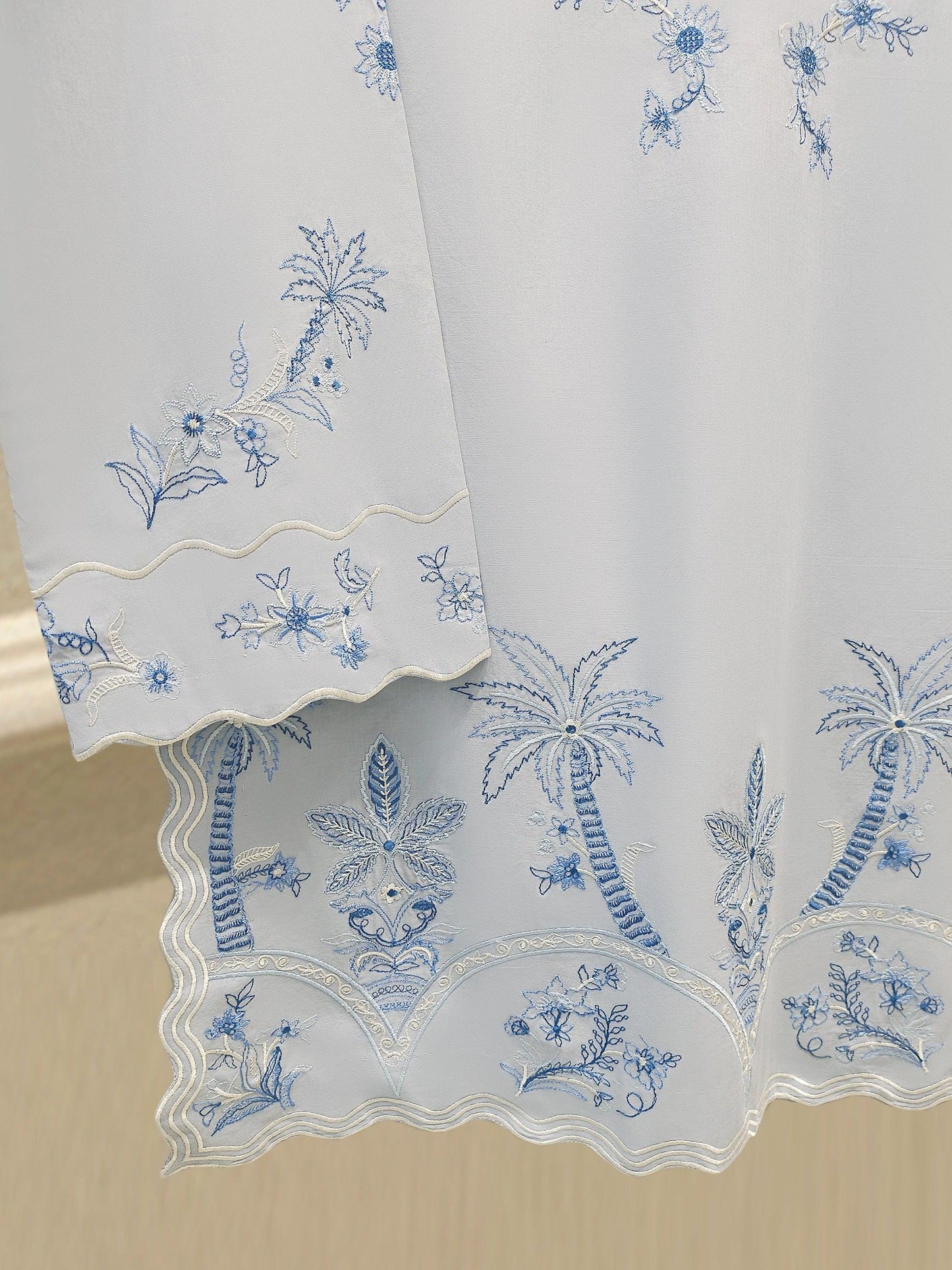 Agha Noor 2 piece - Embroidered Lawn Suit - Grey / Blue