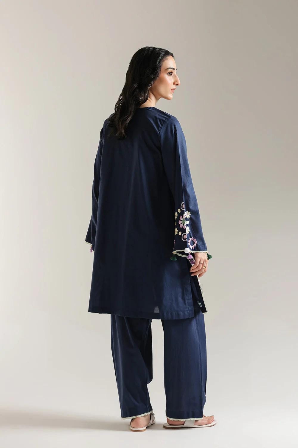 Ethnc 2 piece - Designer Brand Pure Embroidered Lawn Suit - Blue