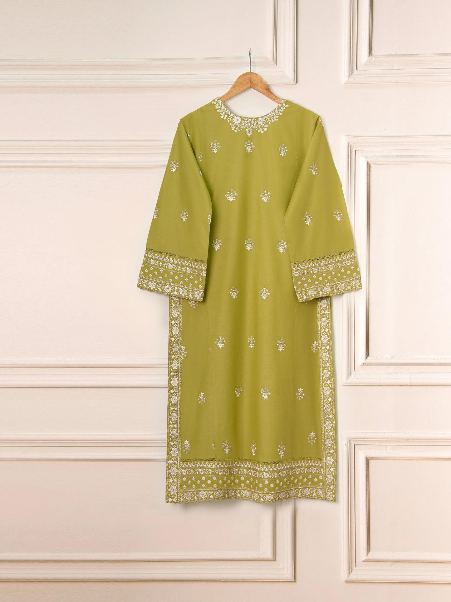 Agha Noor 2 piece - Pure Embroidered Lawn Suit - Dhani Green