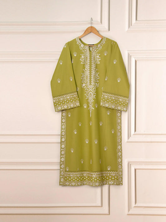 Agha Noor 2 piece - Pure Embroidered Lawn Suit - Dhani Green