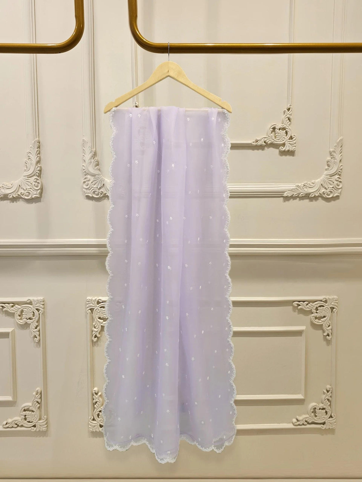 Agha Noor Organza Embroidered Suit - Lilac - 3 Piece