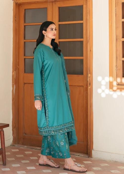 3 piece - Pakistani Designer XL Embroidered Lawn Suit - Chiffon Dupatta
