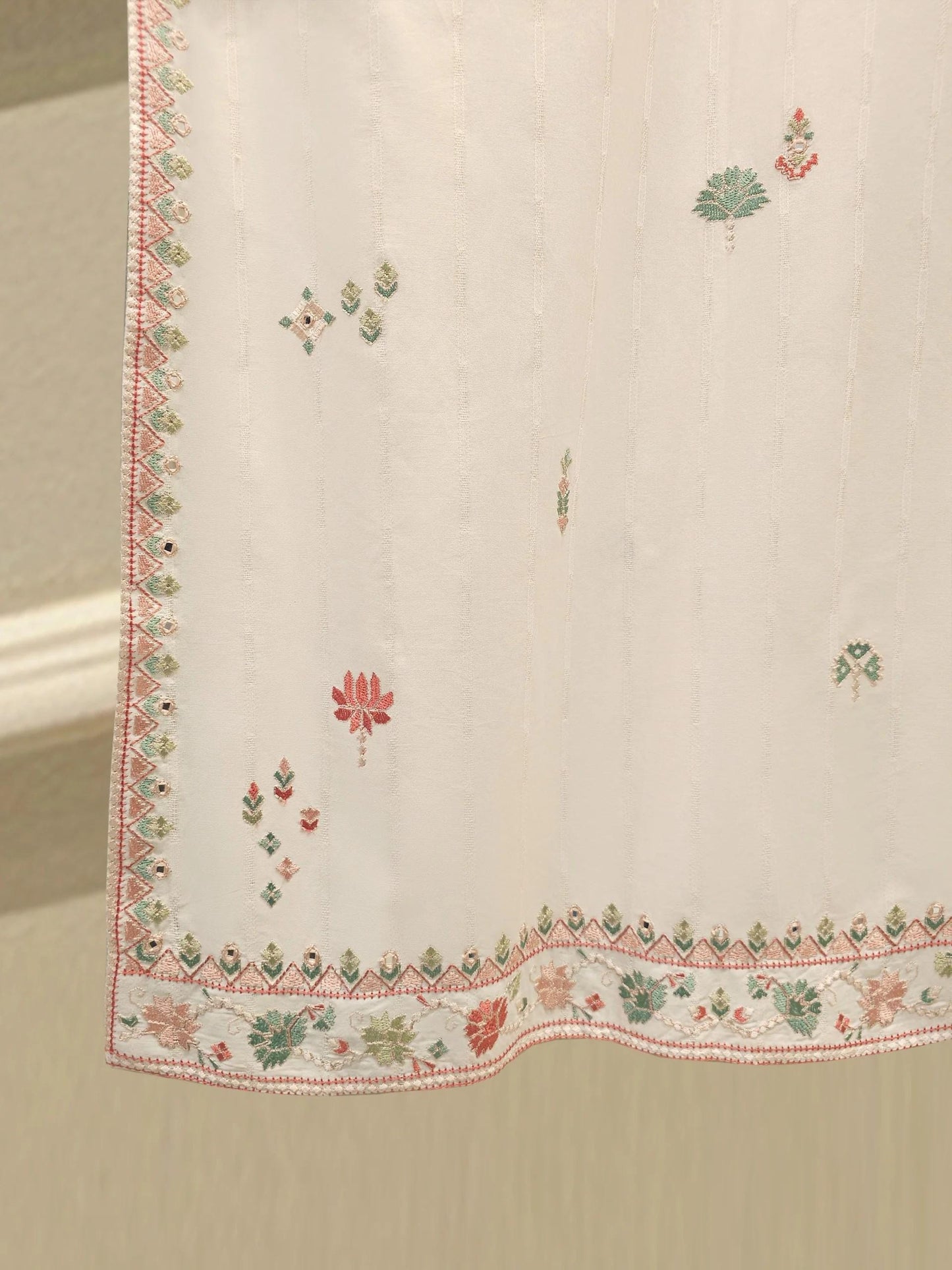 Agha Noor 2 piece - Embroidered Jacquard Suit - Off White