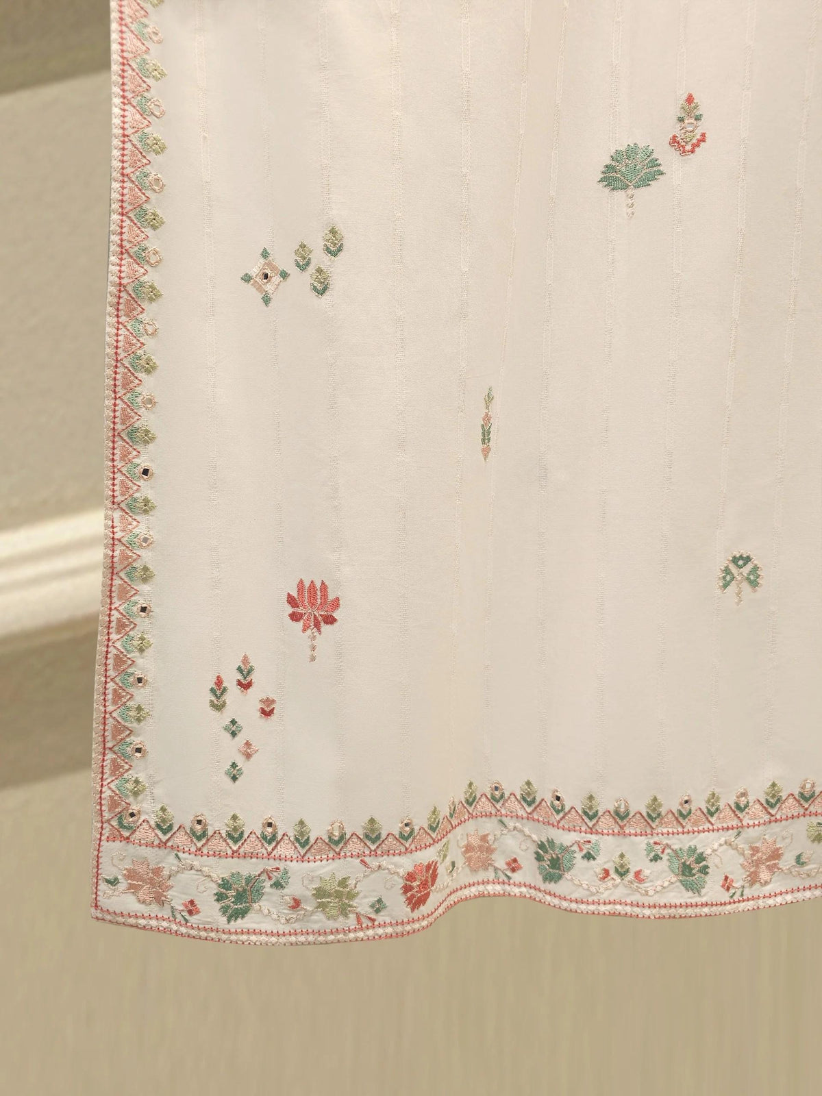 Agha Noor 2 piece - Embroidered Jacquard Suit - Off White