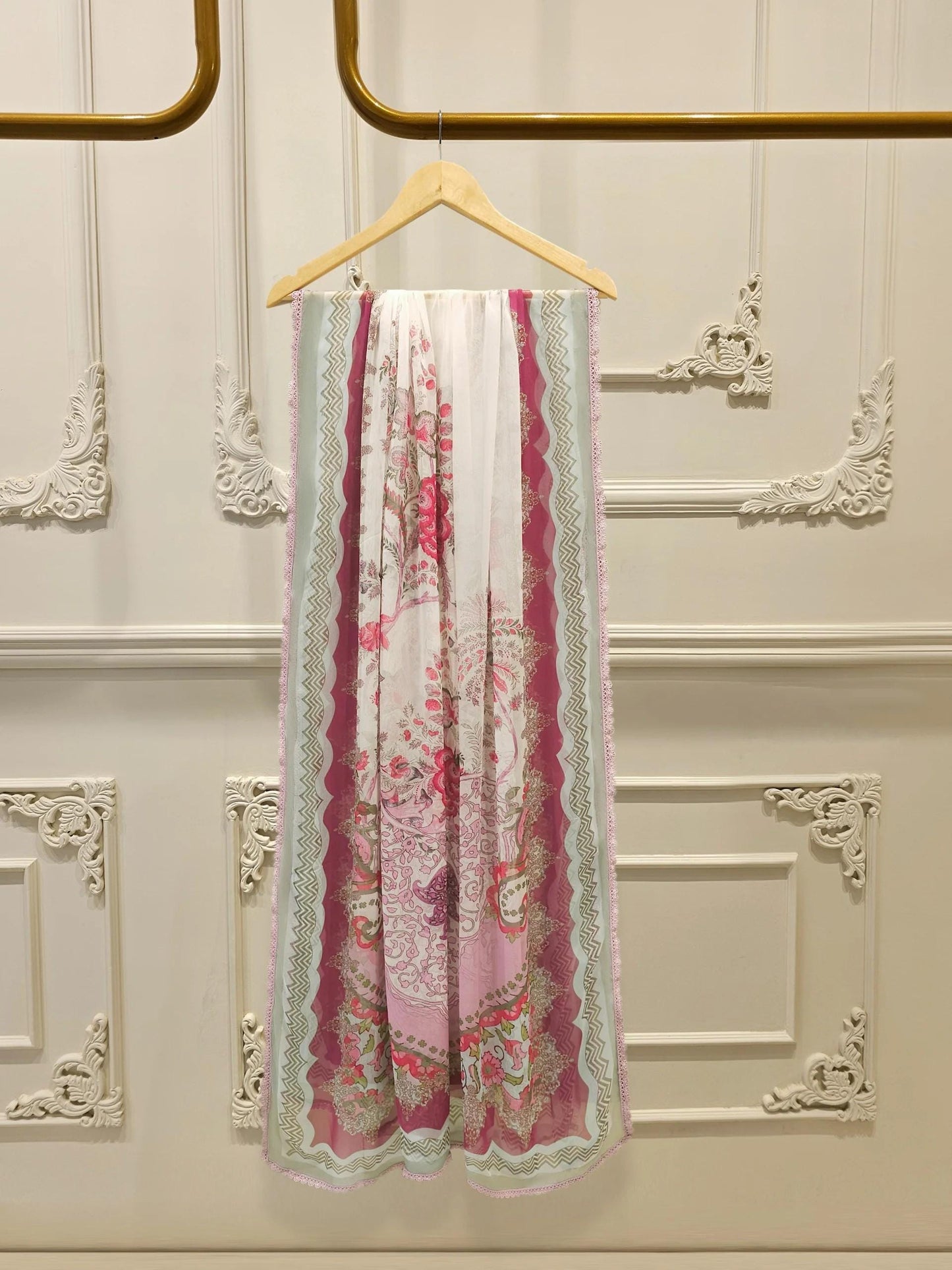 Agha Noor 2 Piece Digital Printed Embroidered Lawn Suit - Chiffon Dupatta