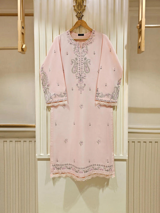 Aghanoor - Embroidered Jacquard Shirt (Size - Medium, Large)