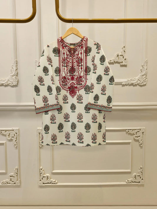 Agha Noor Embroidered Lawn Suit - Cream -  2 Piece