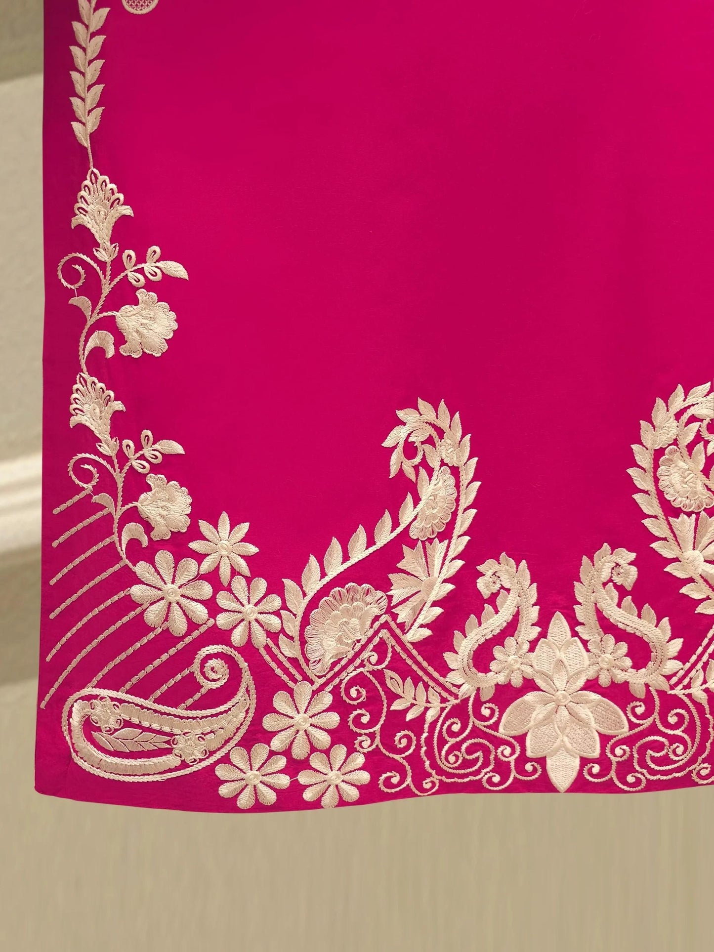 Embroidered Lawn Suit - Agha Noor 2 piece - Hot Pink - Size - Large - Chest size 44"