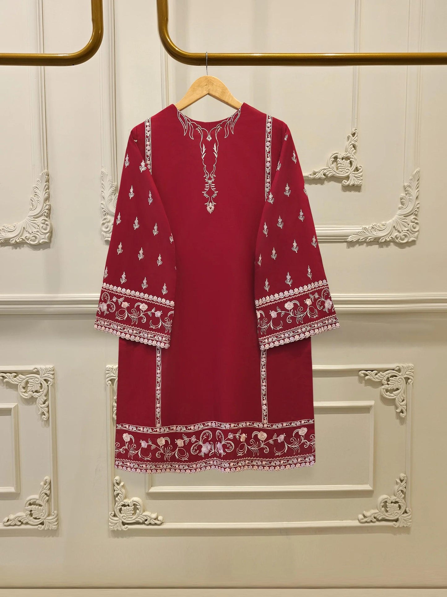 Agha Noor 2 piece - Embroidered Short Kurti Cotton Suit