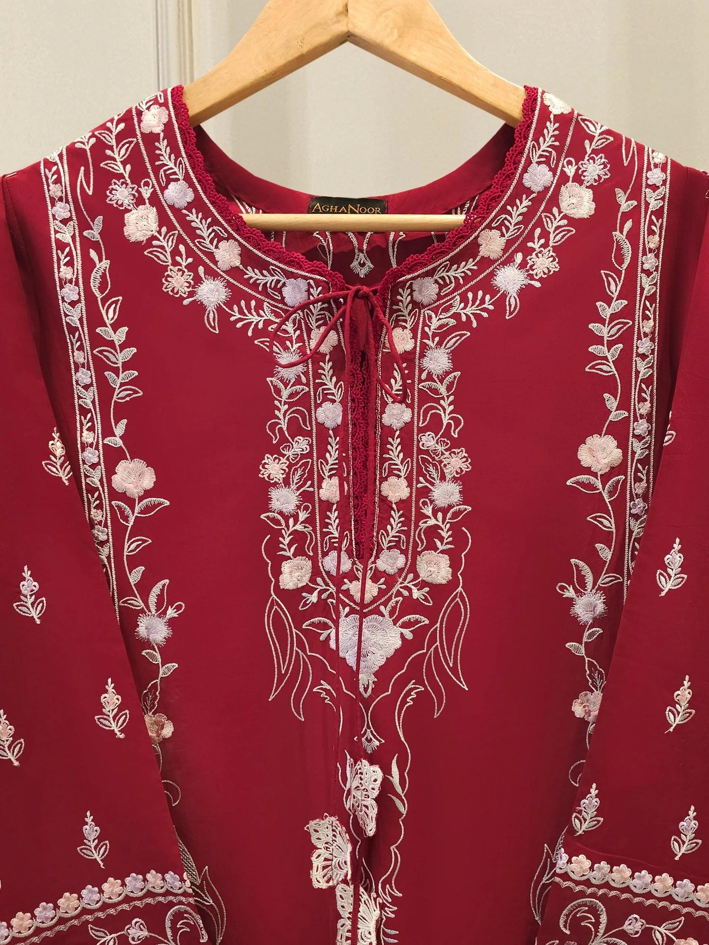 Agha Noor 2 piece - Embroidered Short Kurti Cotton Suit