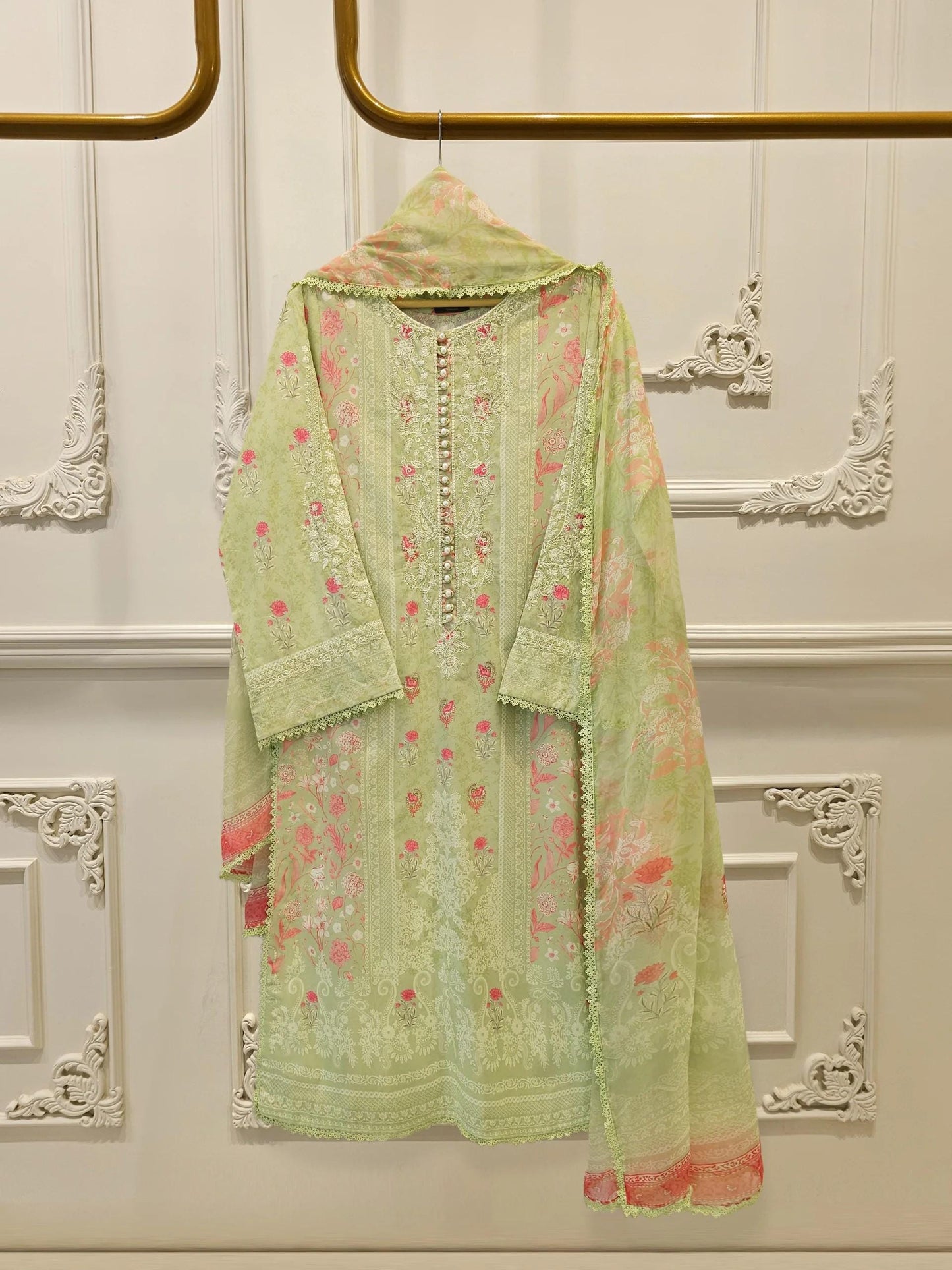 Printed Lawn Suit - 2 Piece Aghanoor - Chiffon Dupatta
