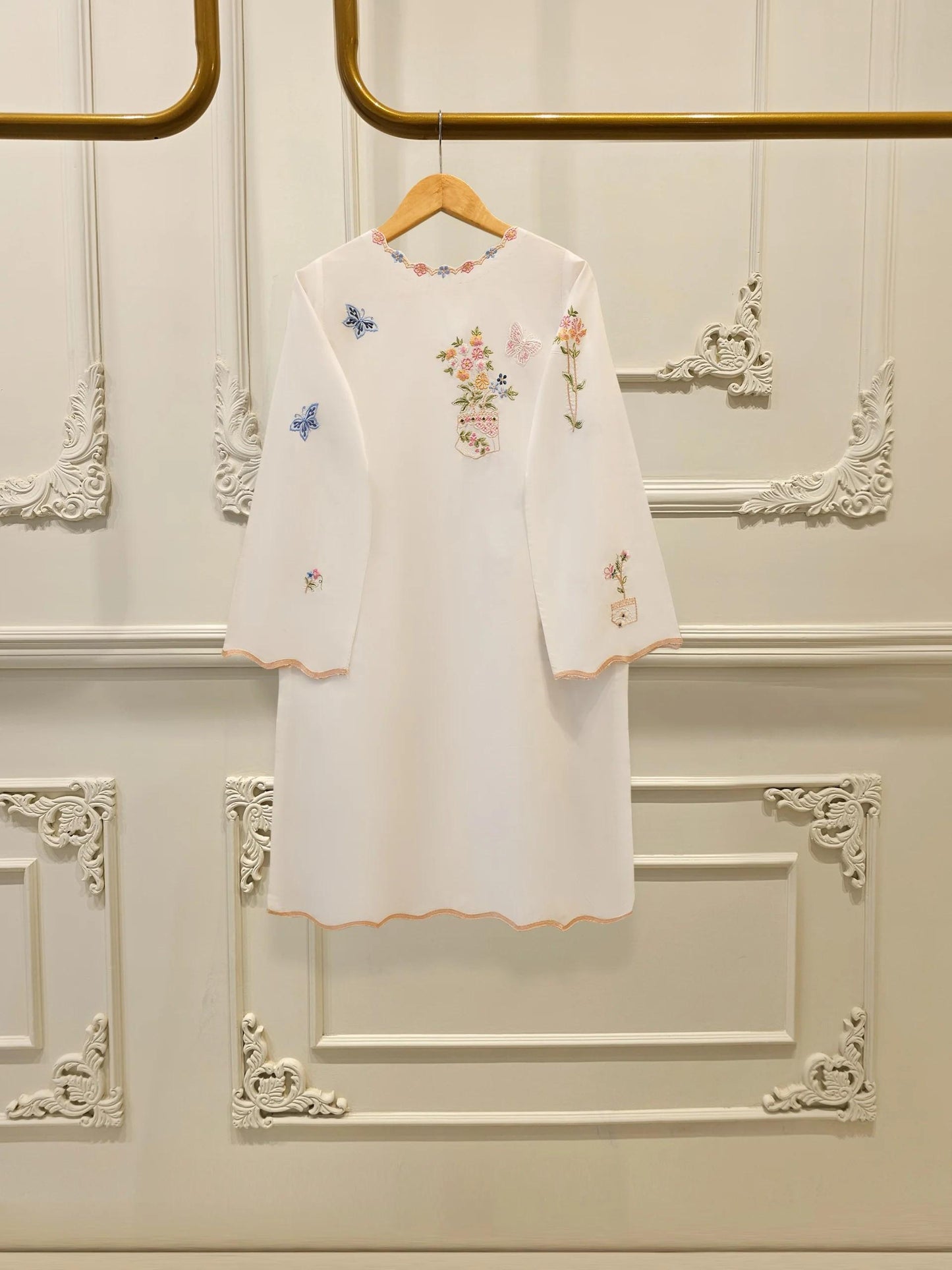 Agha Noor 2 piece - Embroidered Lawn Suit - White