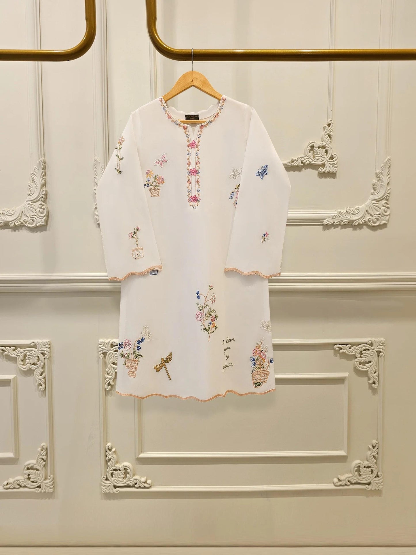 Agha Noor 2 piece - Embroidered Lawn Suit - White