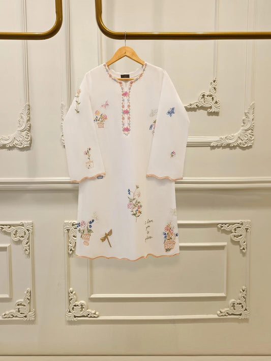Agha Noor 2 piece - Embroidered Lawn Suit - White