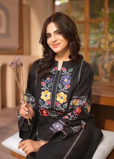 2 piece - Embroidered Cotton Suit