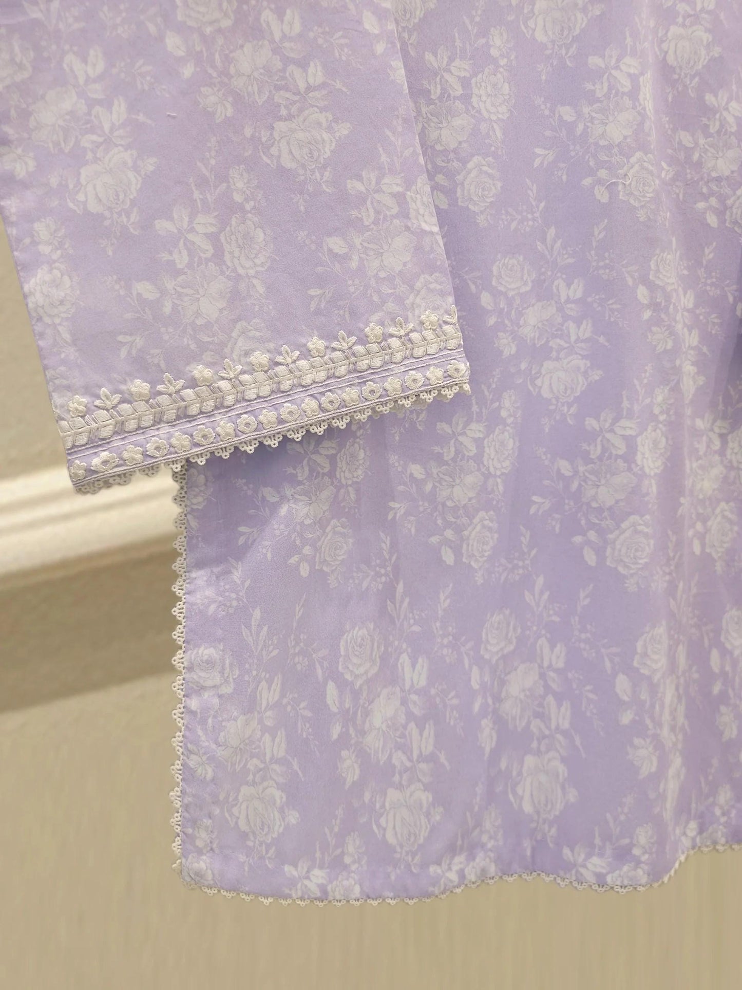 Agha Noor 2 piece - Printed Embroidered Lawn Suit -  Lilac