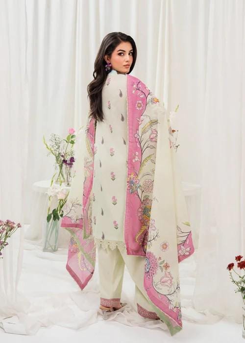 Designer Printed Cotton Suit - Soft Voile Chiffon Dupatta