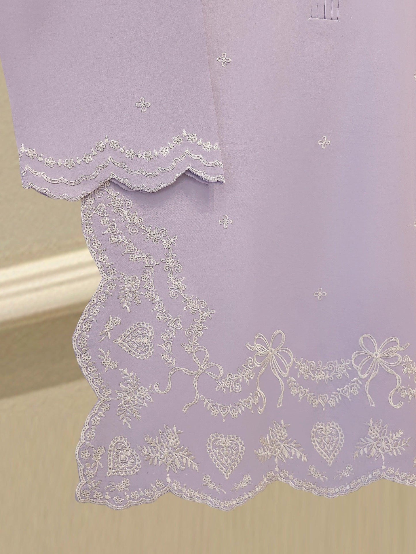 Embroidered Lawn Suit - Aghanoor 2 piece - Lilac