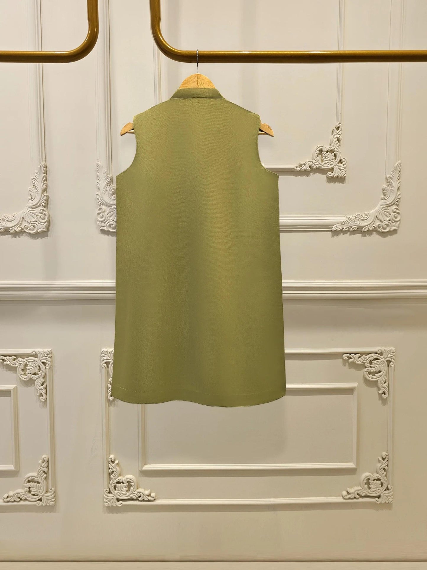 Embroidered Pure Silk Suit: Agha Noor Olive Green