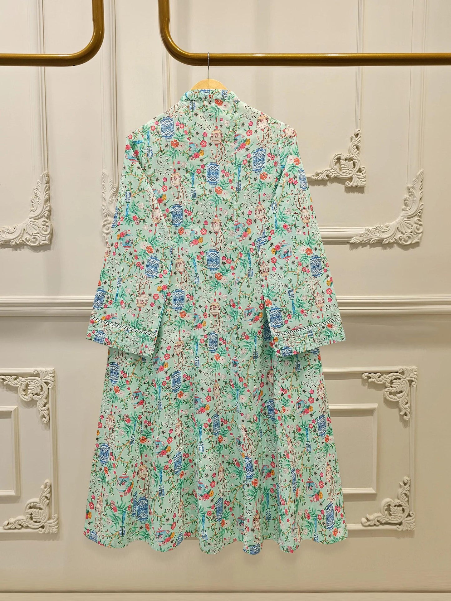 Agha Noor 2 piece - Printed Lawn Frock Suit -  Fall Print