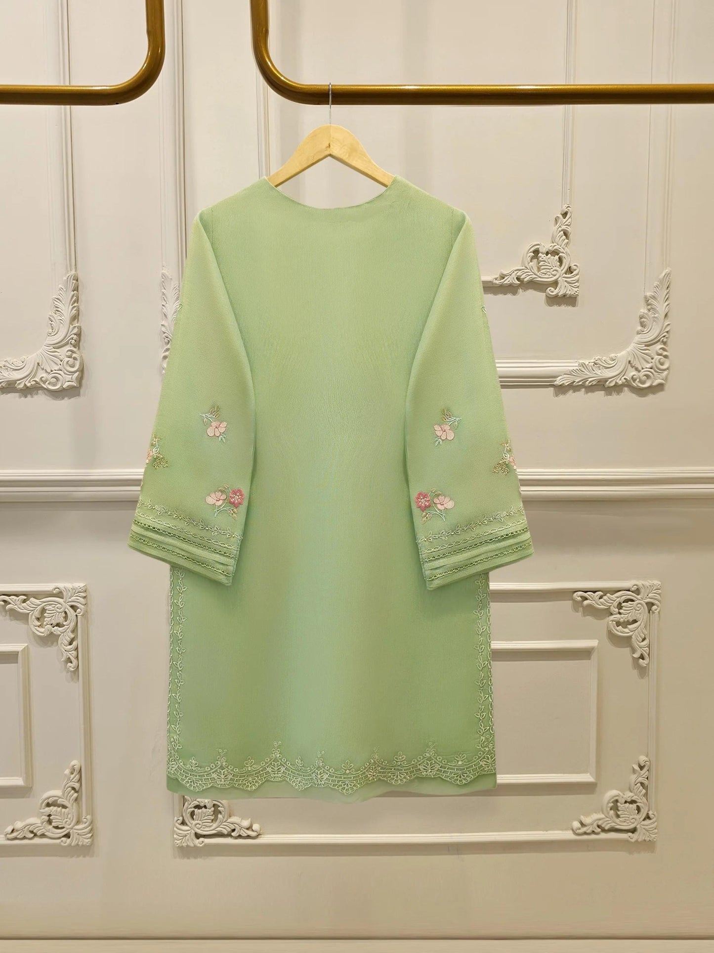 Embroidered Cotton Net Suit: 2 Piece Agha Noor