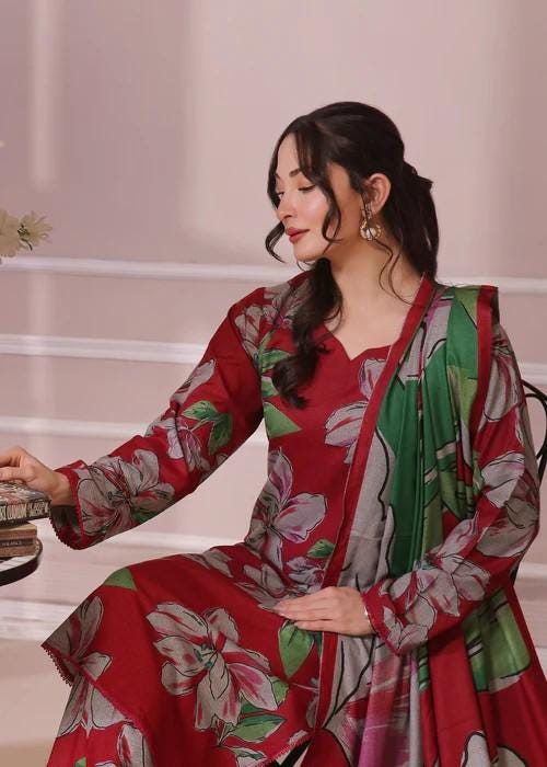 New Dhanak 3 Piece Suit - Bottle Green - Winter Wear