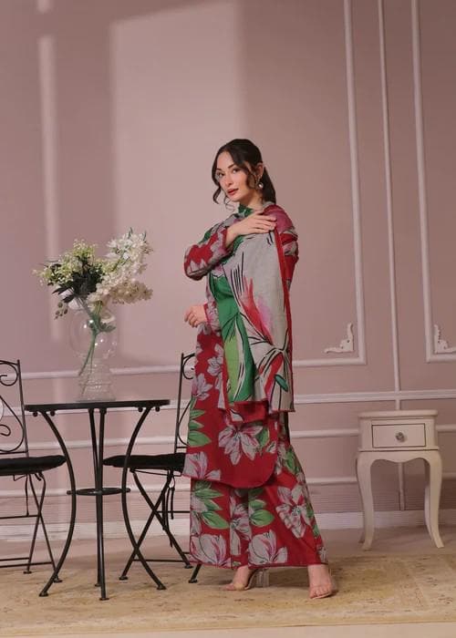 New Dhanak 3 Piece Suit - Bottle Green - Winter Wear
