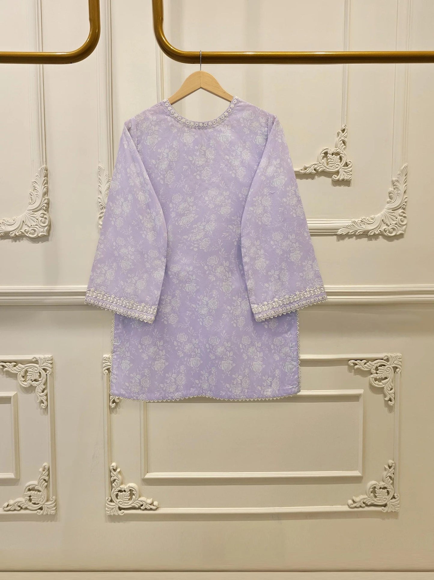 Agha Noor 2 piece - Printed Embroidered Lawn Suit -  Lilac