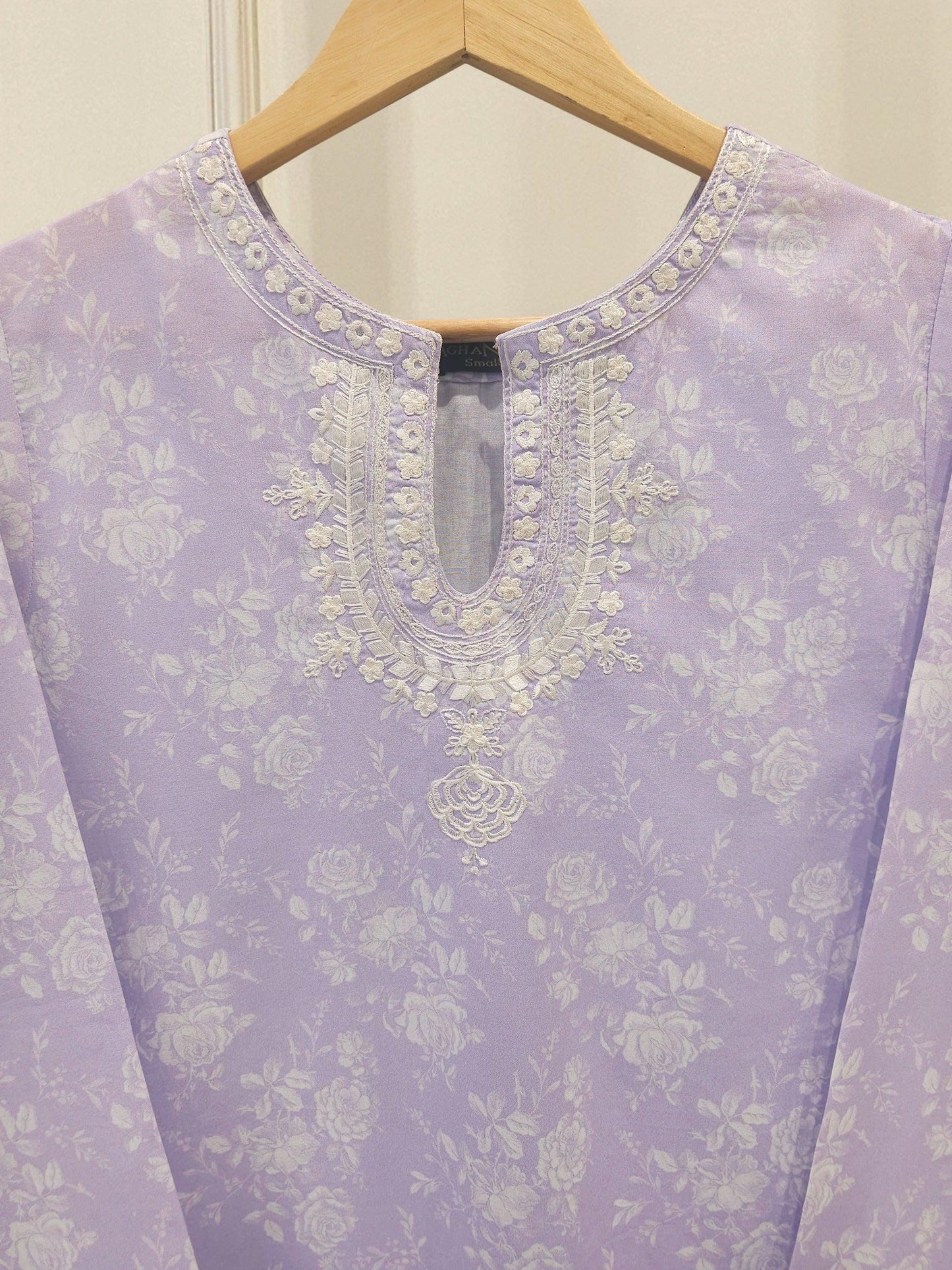 Agha Noor 2 piece - Printed Embroidered Lawn Suit -  Lilac