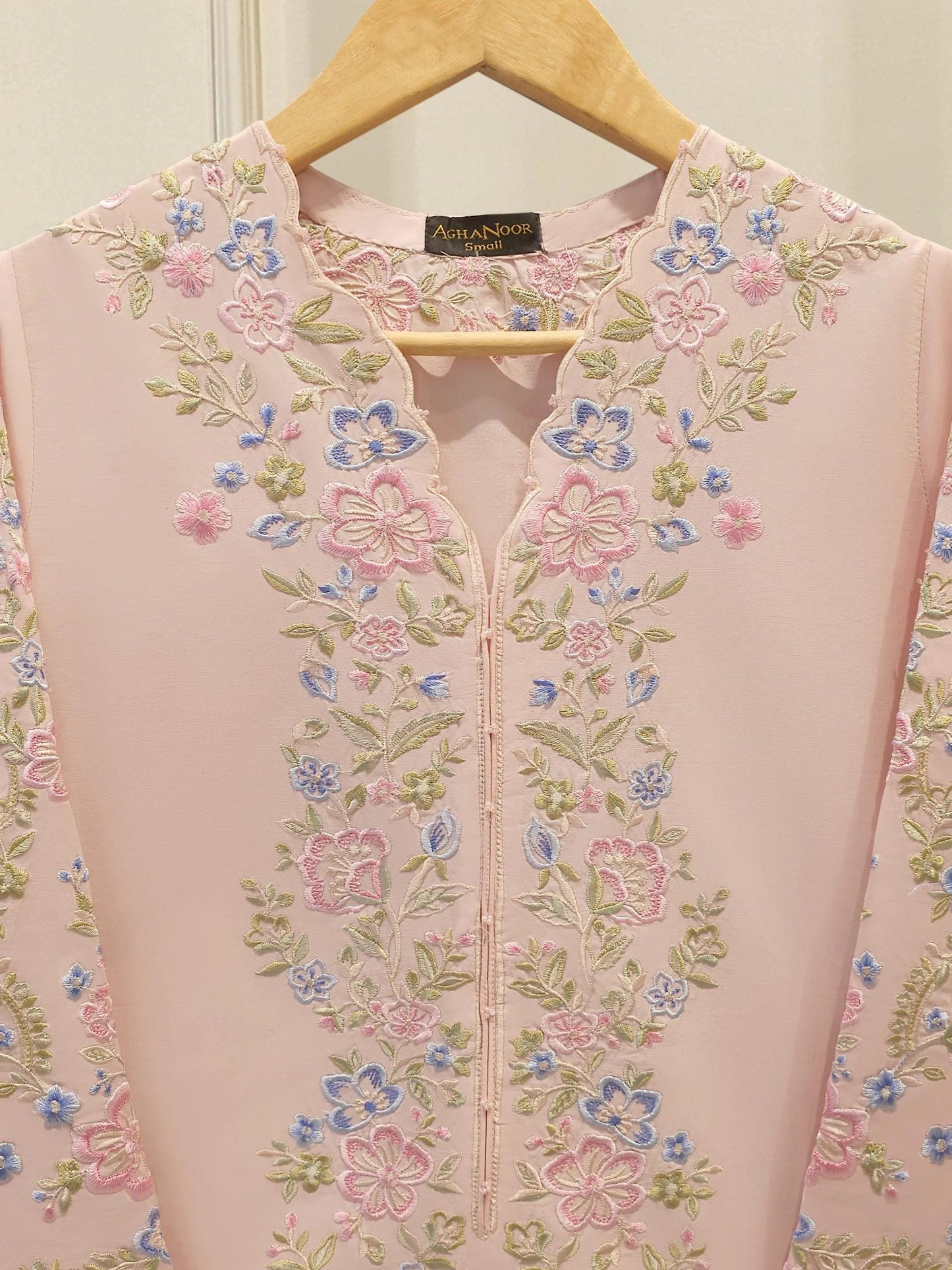 Agha Noor 2 piece - Printed Embroidered Cotton suit