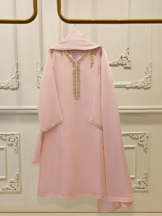 Agha Noor 3 piece - (Size- Small; Chest size - 39 Inches) Pure Organza Embroidered Suit - Charmeuse Silk Dupatta