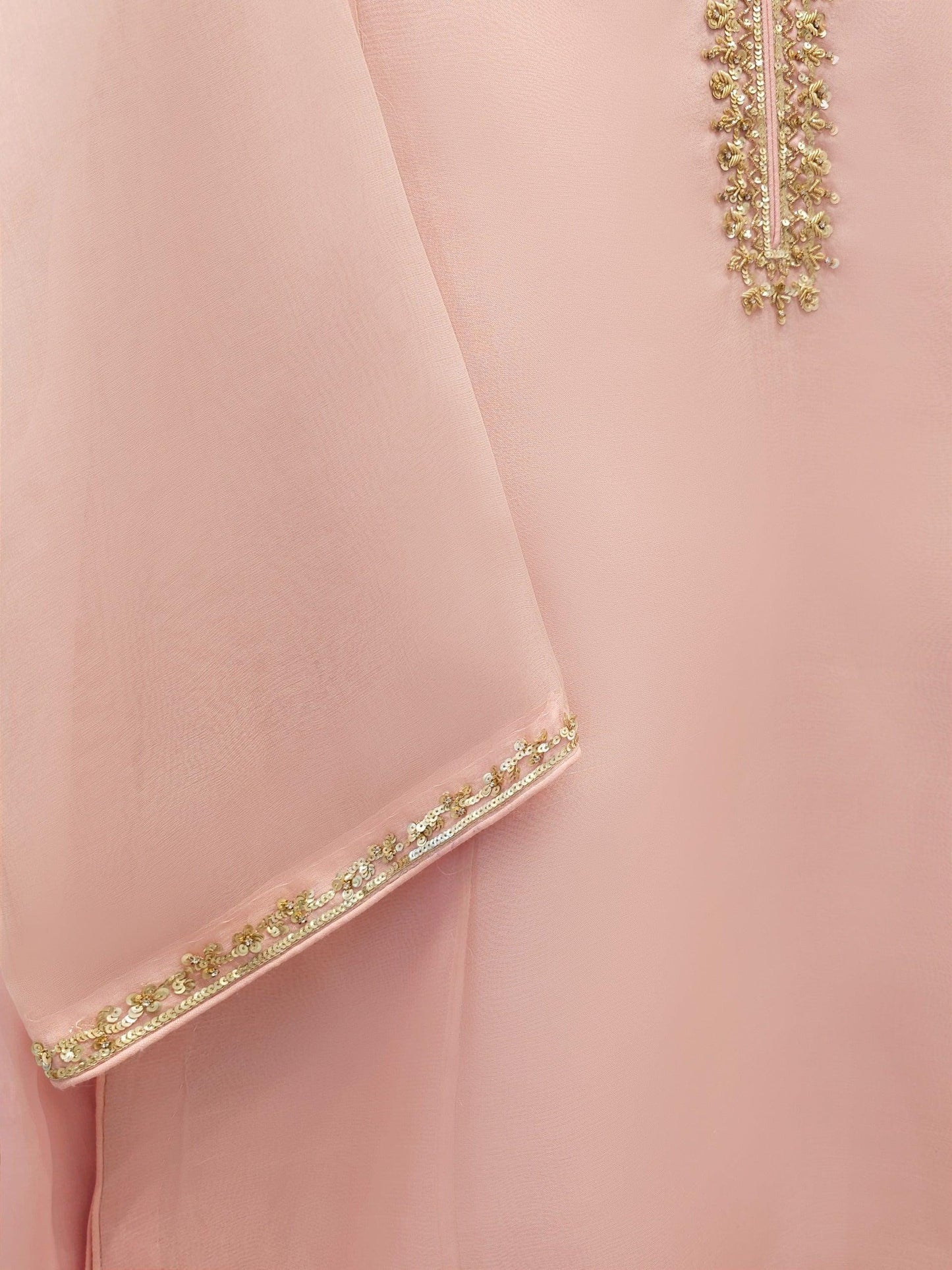 Agha Noor 3 piece - (Size- Small; Chest size - 39 Inches) Pure Organza Embroidered Suit - Charmeuse Silk Dupatta