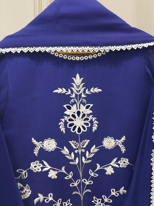 Agha Noor 3 Piece Pure Cotton Net Embroidered Suit