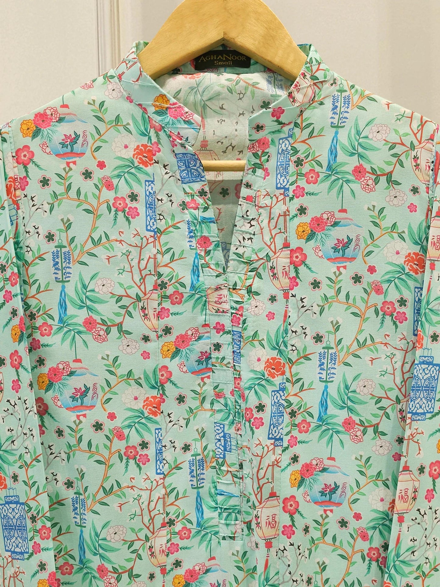 Agha Noor 2 piece - Printed Lawn Frock Suit -  Fall Print