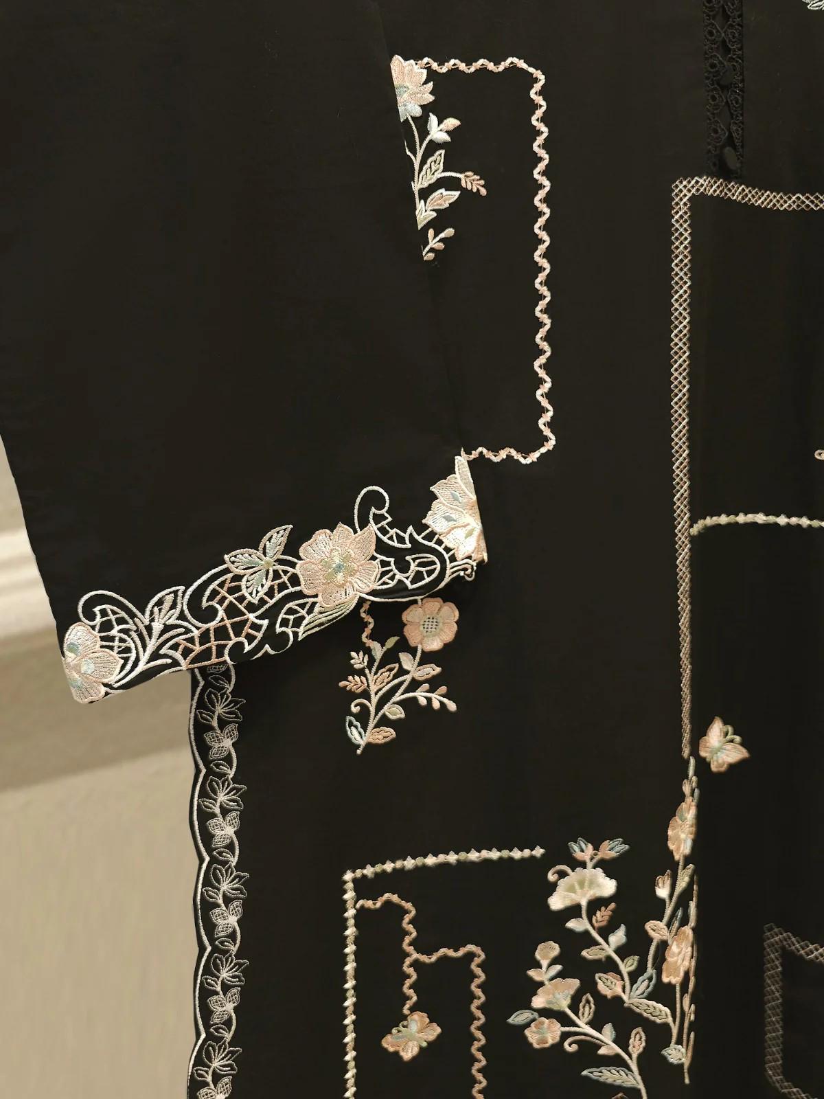 Agha Noor 2 Piece Embroidered Cotton Suit - Shirt and Dupatta