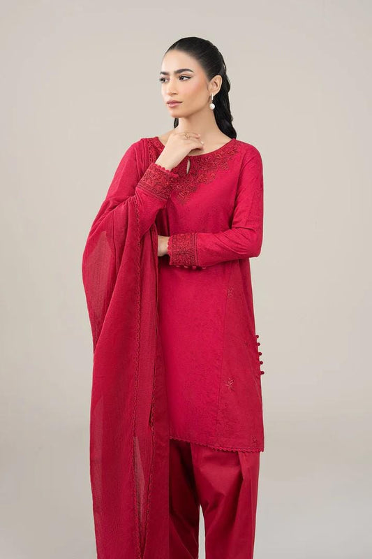 Maria.B - 3 Pc Embroidered Suit - Viscose