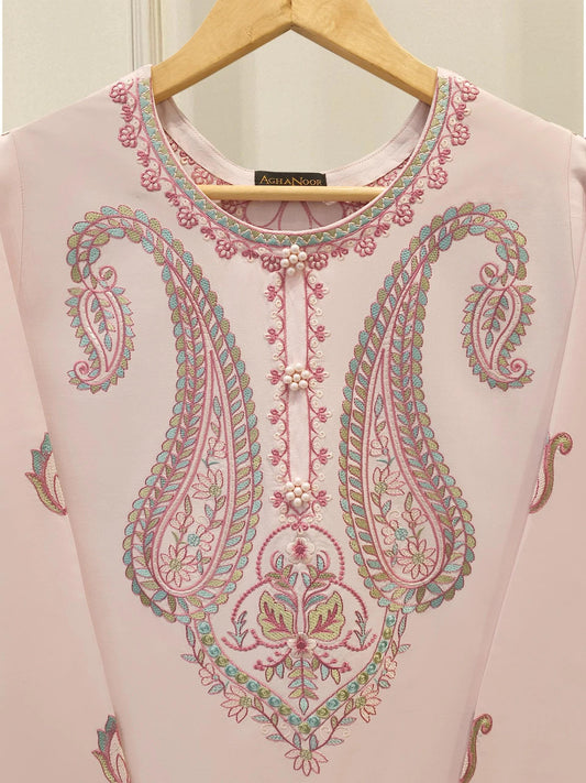 Embroidered Cotton Suit: 2 Piece Agha Noor