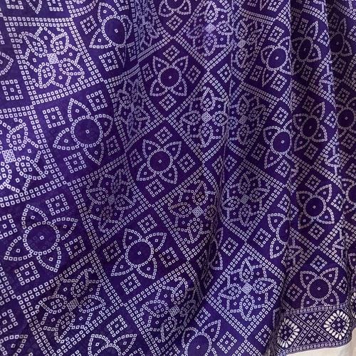 Pure Silk Purple Bandini Print Dupatta