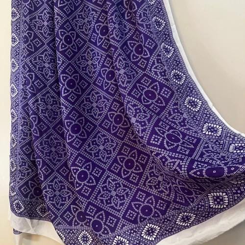 Pure Silk Purple Bandini Print Dupatta