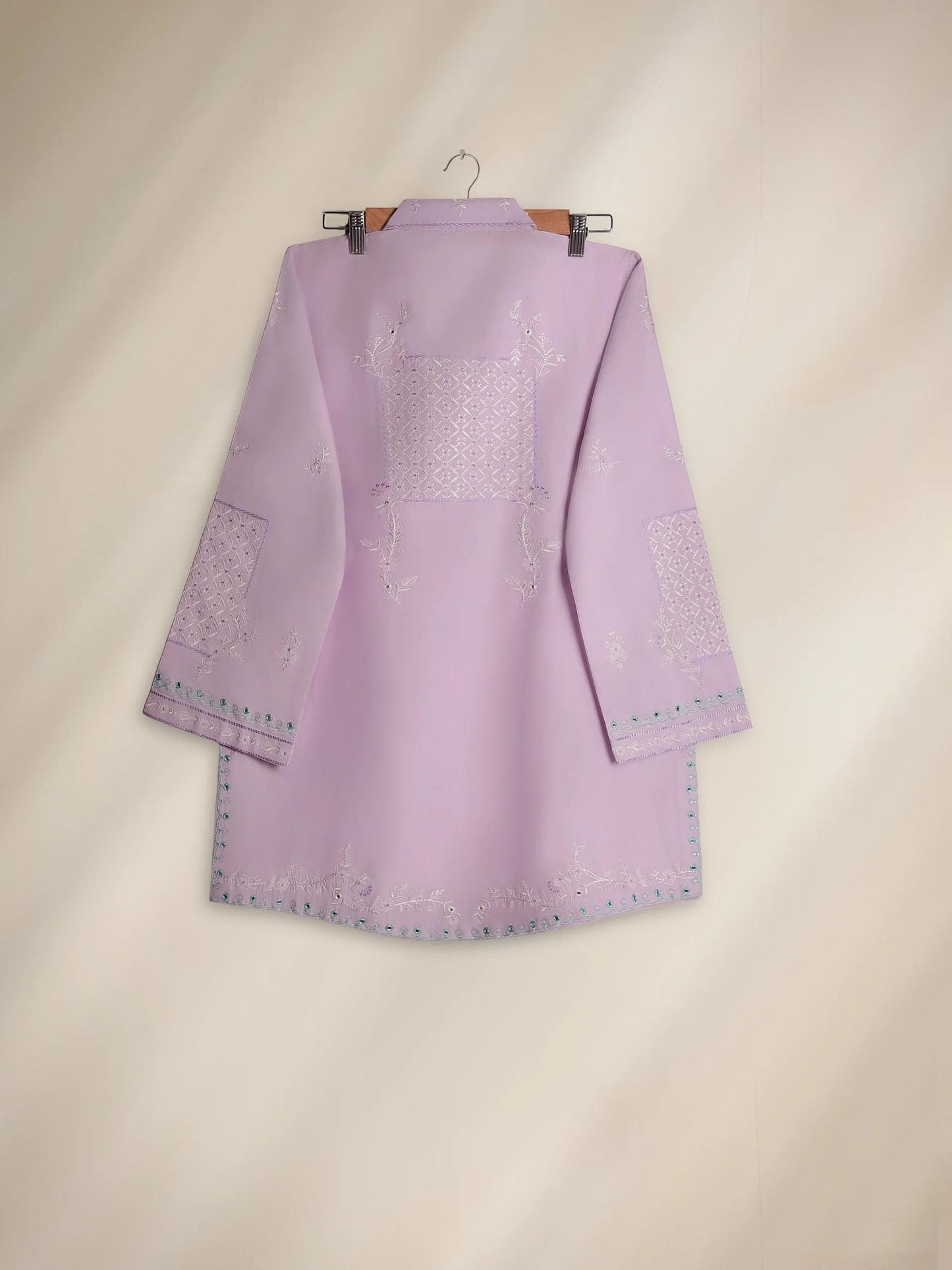 Agha Noor 2 piece - Embroidered Printed Lawn Coord Suit - Lilac