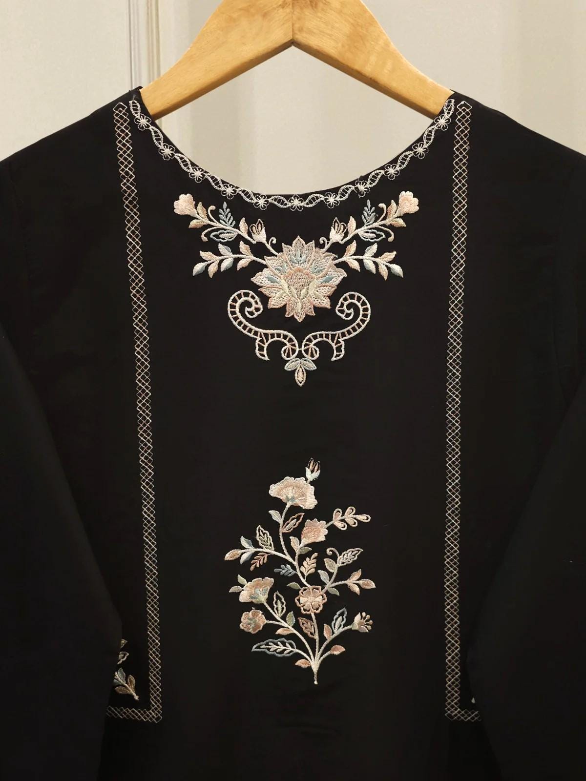 Agha Noor 2 Piece Embroidered Cotton Suit - Shirt and Dupatta