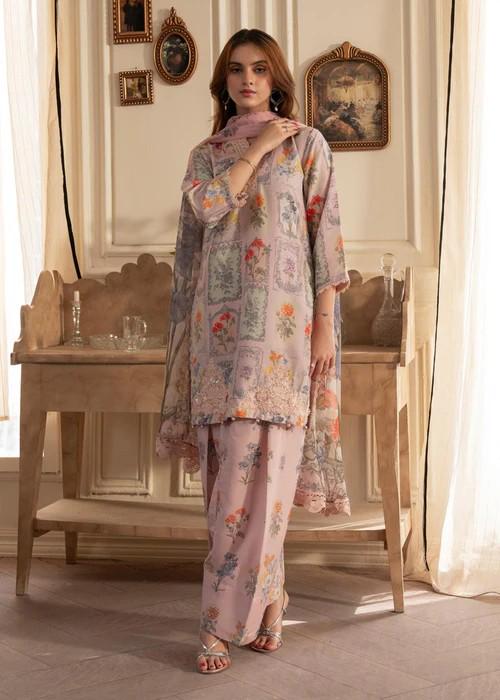 3 piece -  Farshi Shalwar Suit - Chiffon Dupatta